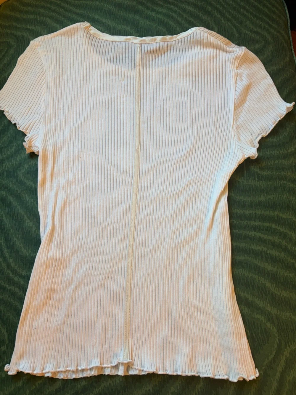 rag & bone Off-White Ribbed Short-Sleeve Tee - Picture 2 of 6